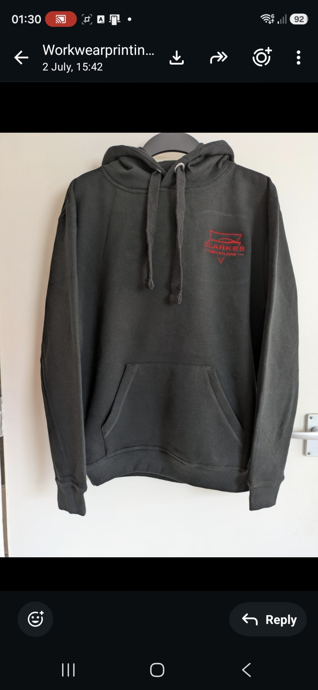 Clarkes Detailing branded hoodie