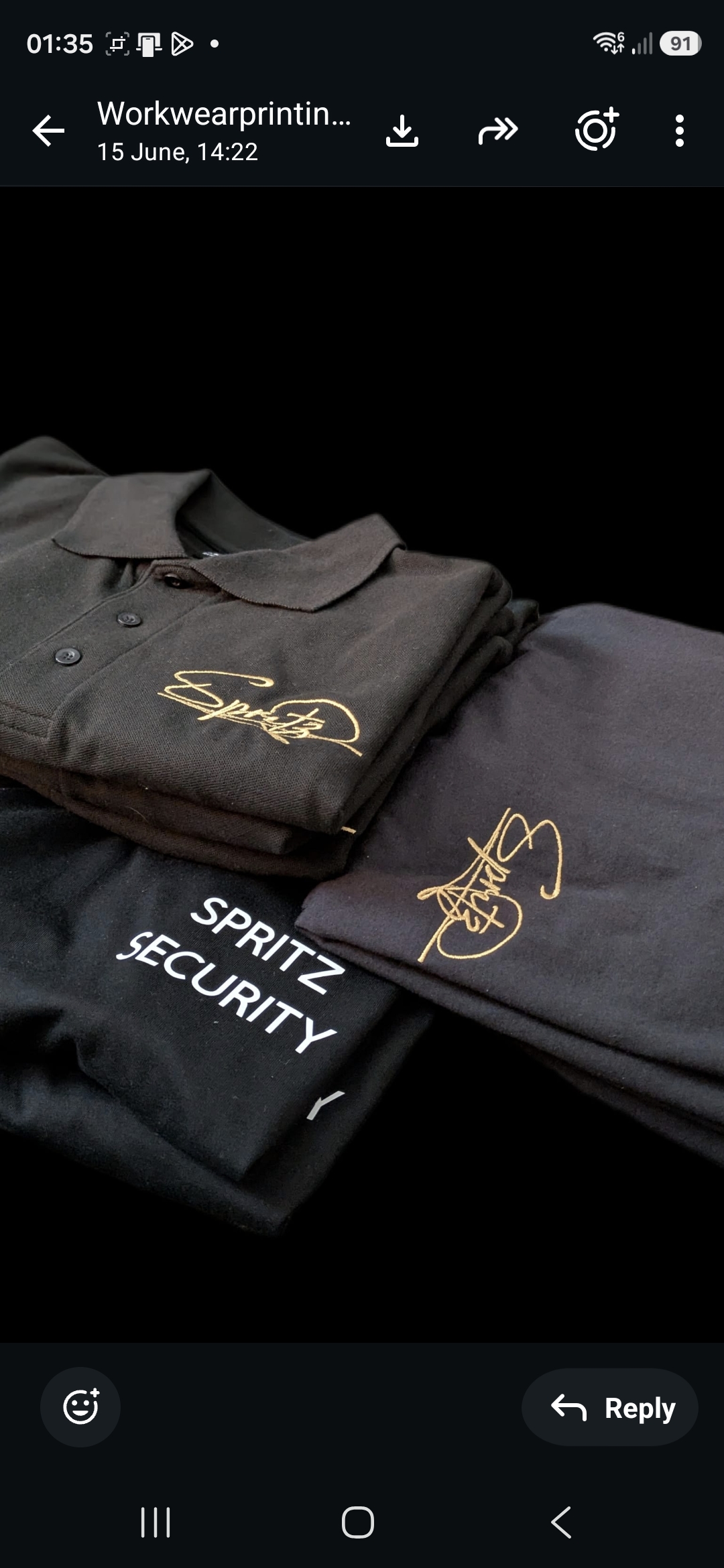 Spritz Security embroidered polo shirts