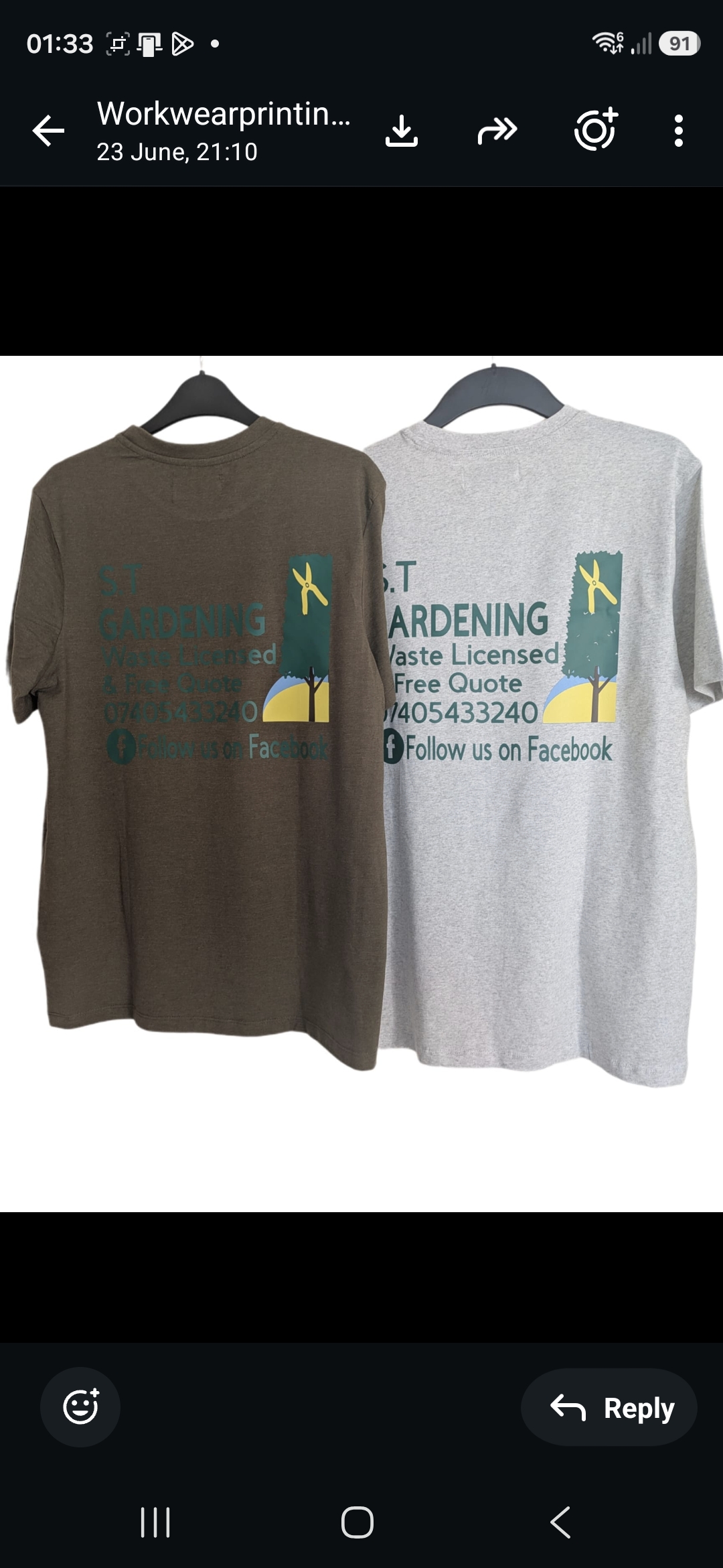 S.T Gardening branded t-shirts