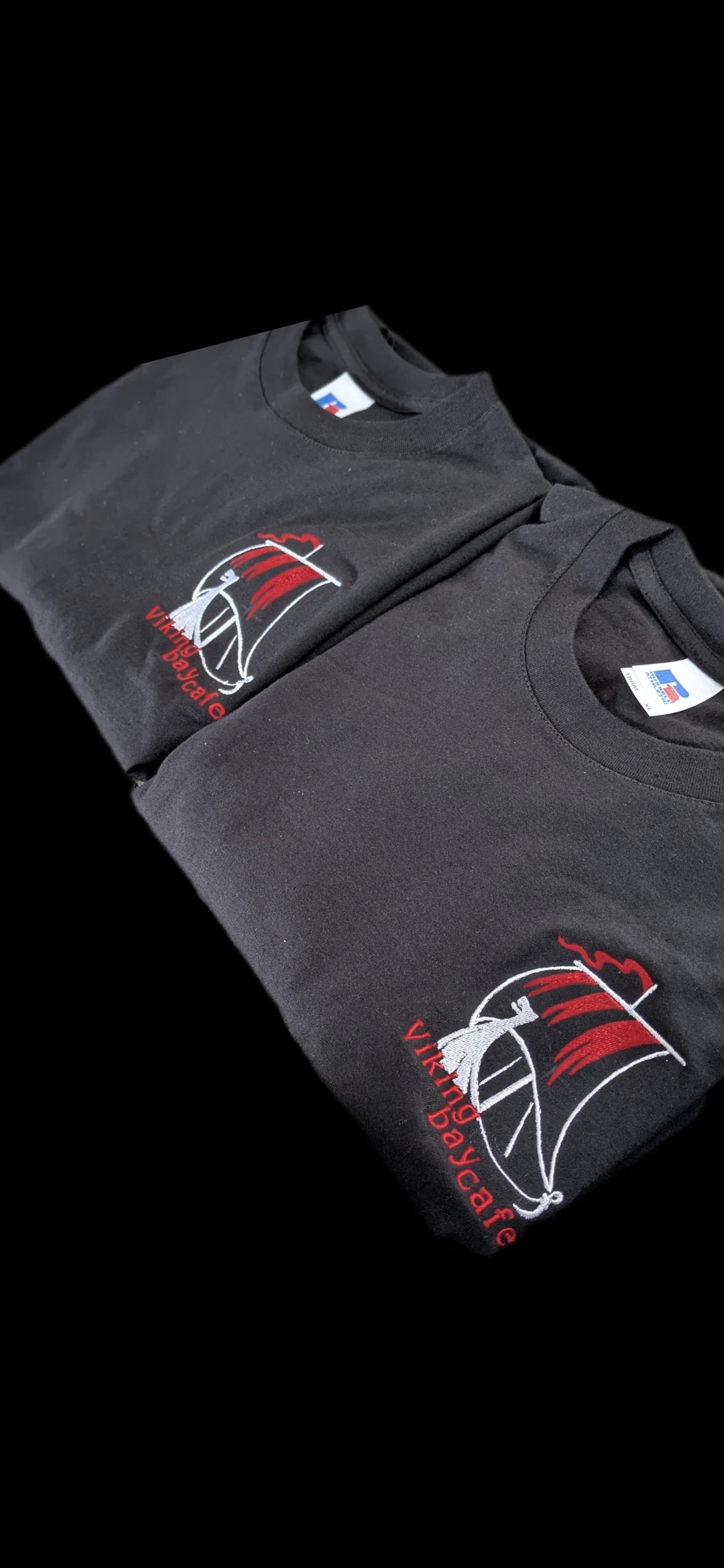Viking Bay Cafe branded staff t-shirts